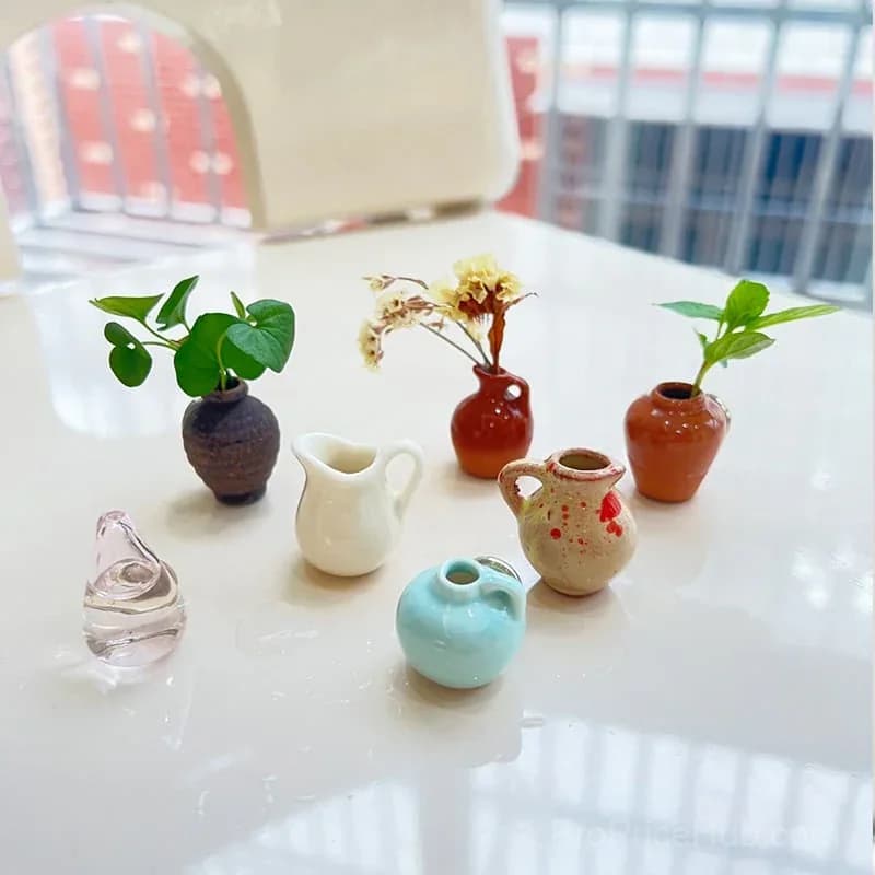 Mini Ceramic Vase Fridge Magnet - Small Home Decor Accent - View 2