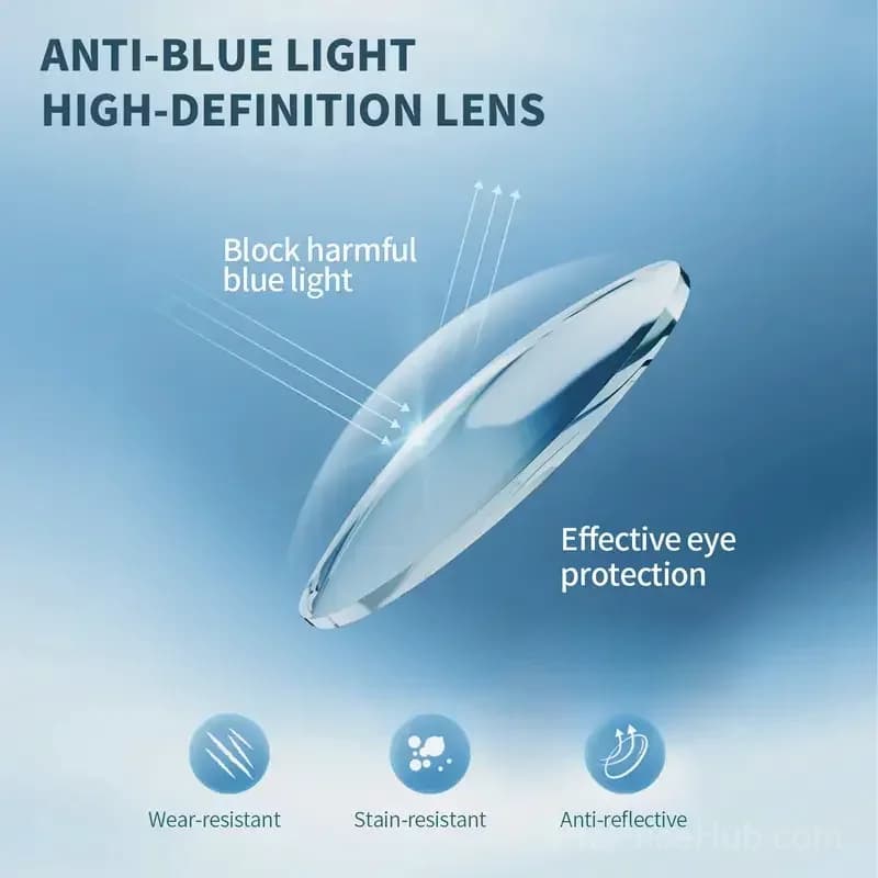 Diamond Edge Frameless Blue Light Blocking Reading Glasses, Lightweight Metal Temples - View 5