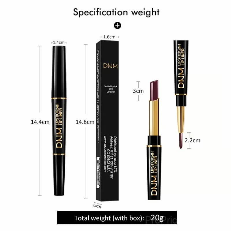 2-in-1 Waterproof Lipstick Lip Liner - #01 Sexy Red - View 6