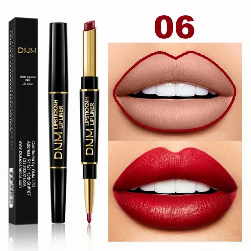2-in-1 Waterproof Lipstick Lip Liner - #01 Sexy Red - View 12