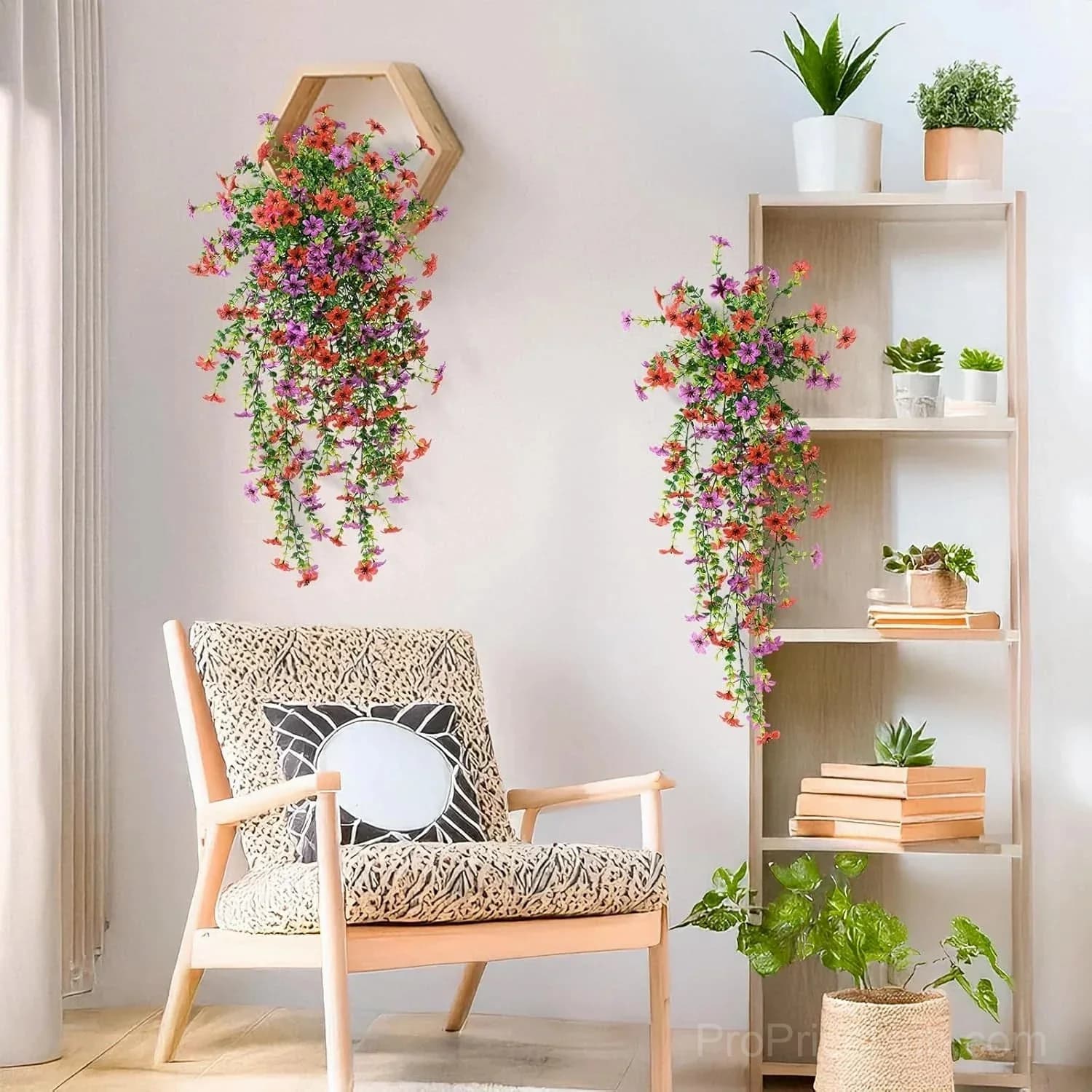 Outdoor Cascading Daisy & Eucalyptus Artificial Flowers, UV Resistant - View 4