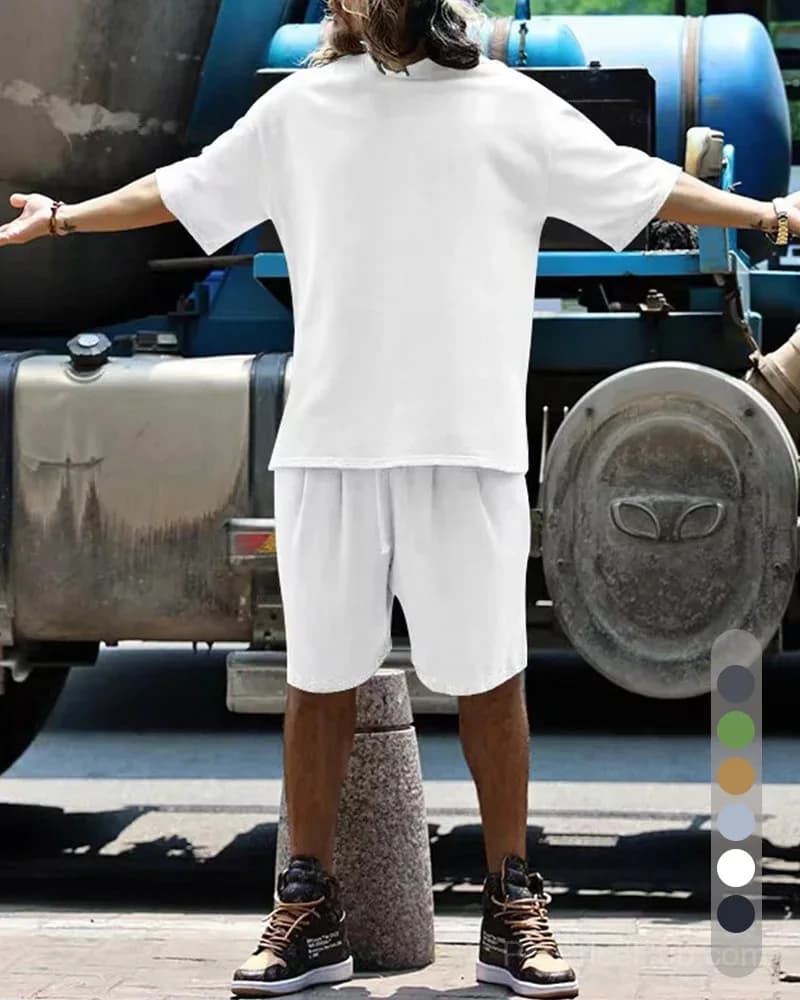 Men's Casual Loose Fit Solid Sports Set - M to 8XL - View 16