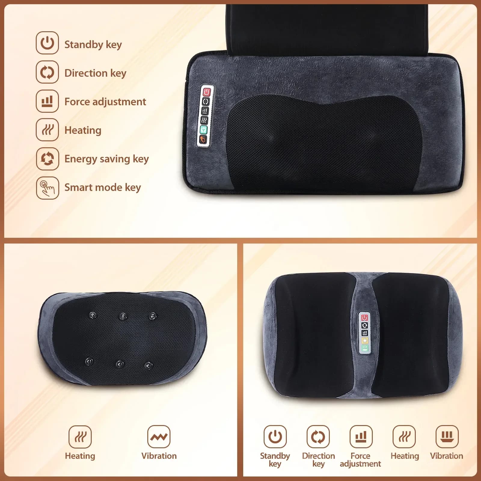 HOMASA Heated Full-Body Shiatsu Massage Mat with Lumbar Support - View 7