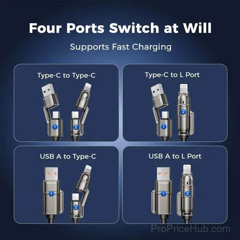 4-in-1 USB Charging Cable, 240W Fast Charging - View 8