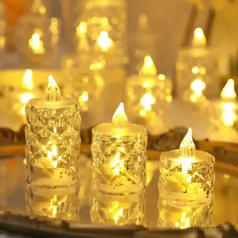 Small Plastic Flameless Candle Lights, 3-Pack - View 6