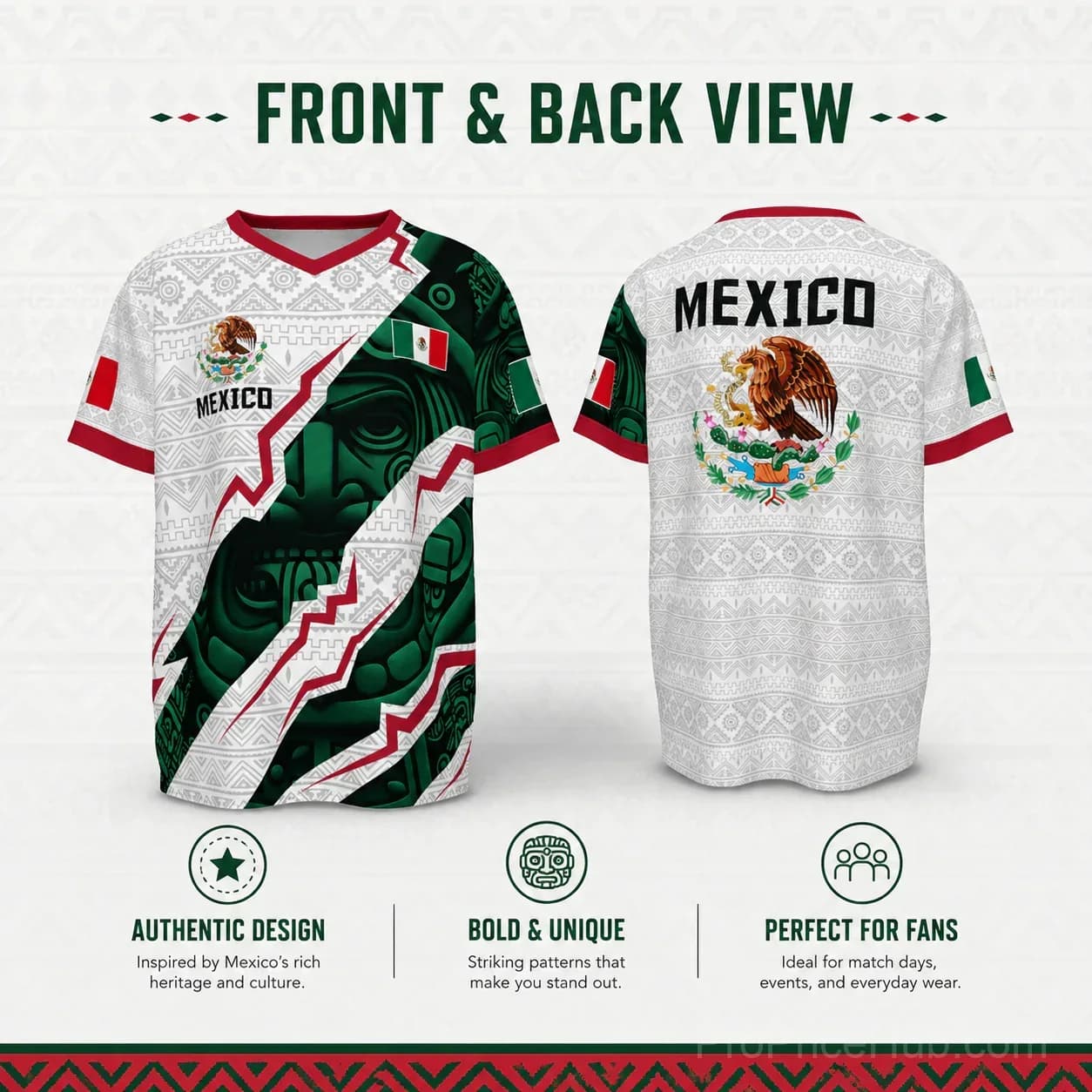 Mexico National Team 2026 V-Neck Soccer Jersey - View 3