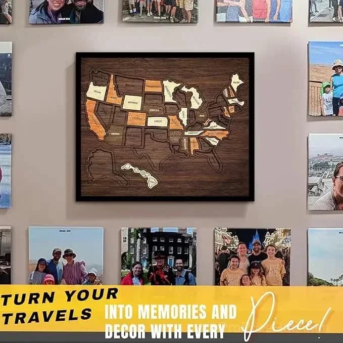 Wooden USA Travel Map Puzzle - Track Your Journey & Memories - View 4