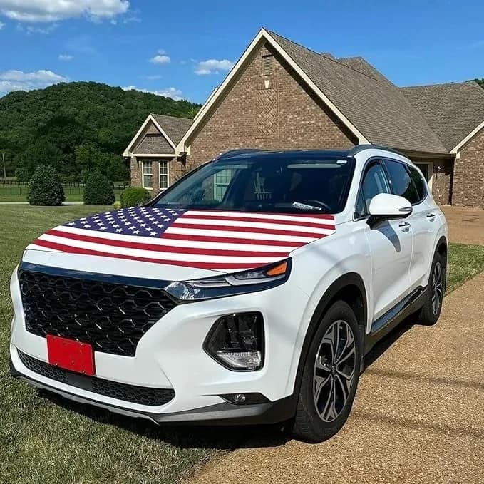 American Car Hood Flag - No Glue No Tools, Install in 1 Minute - View 17