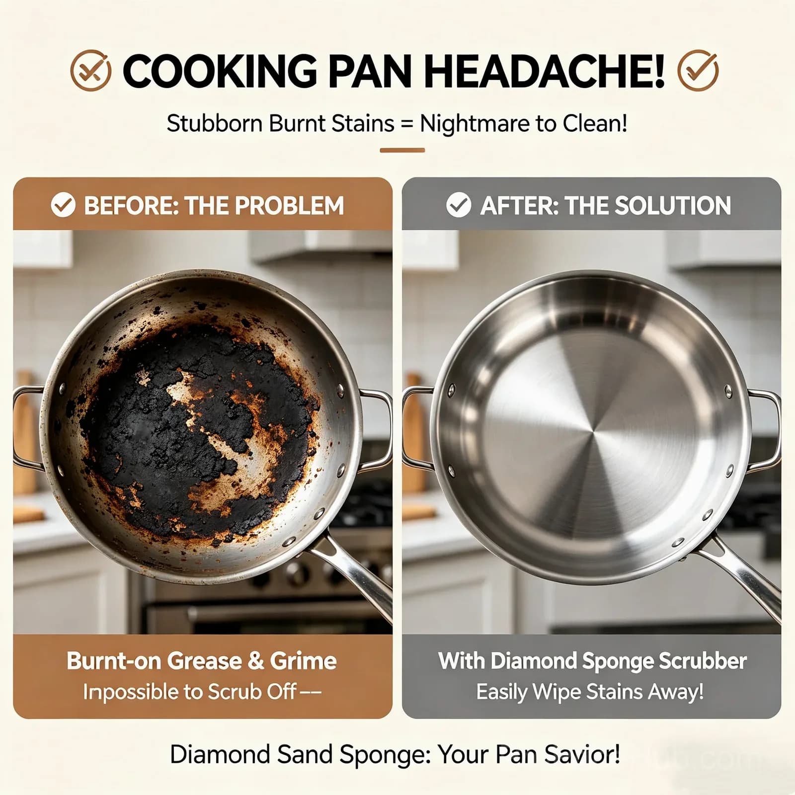 Emery Sponge Scrubber – Heavy-Duty Burnt Grease & Rust Remover with Ergonomic Handle - View 4