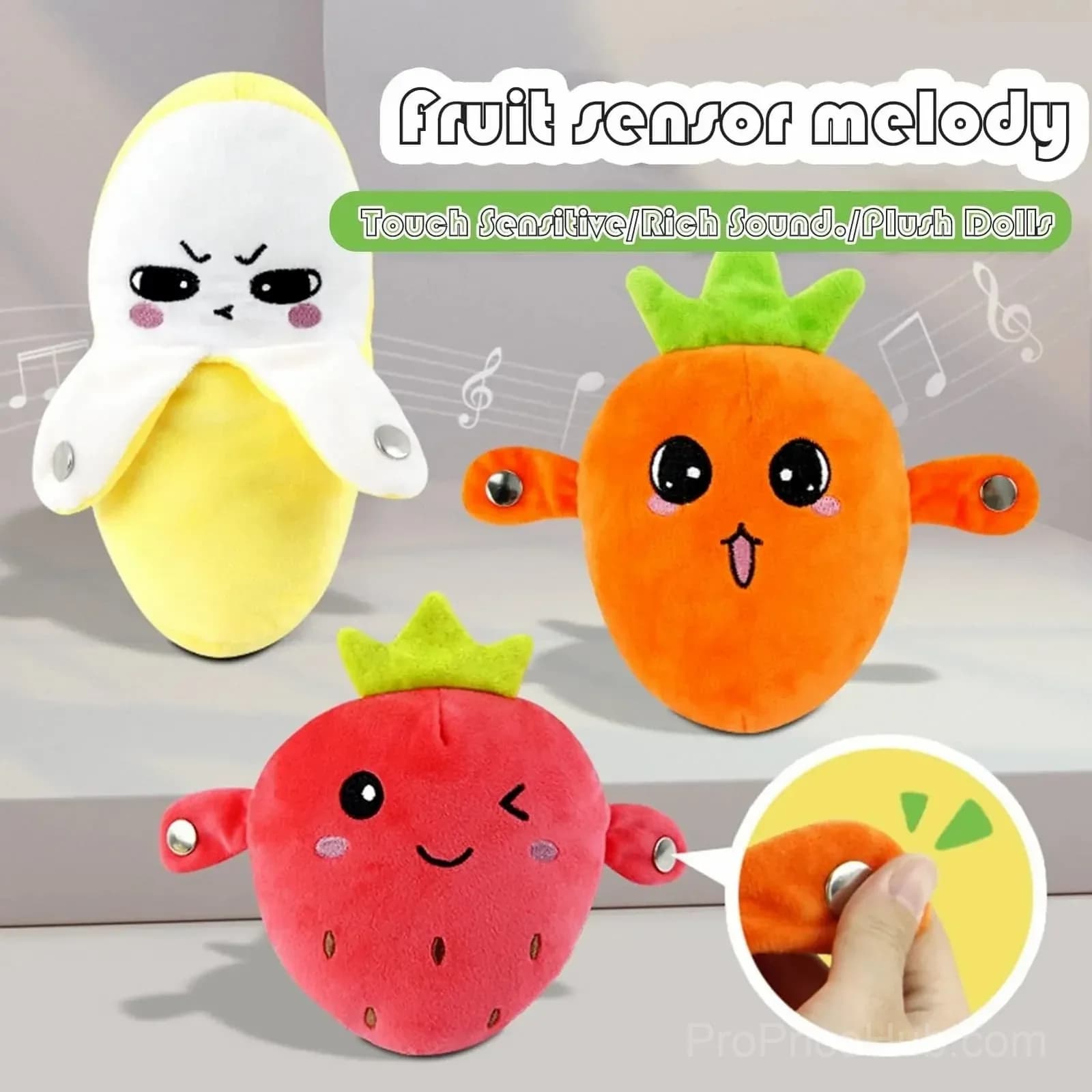Interactive Music Plush Fruit Toy Set - View 2
