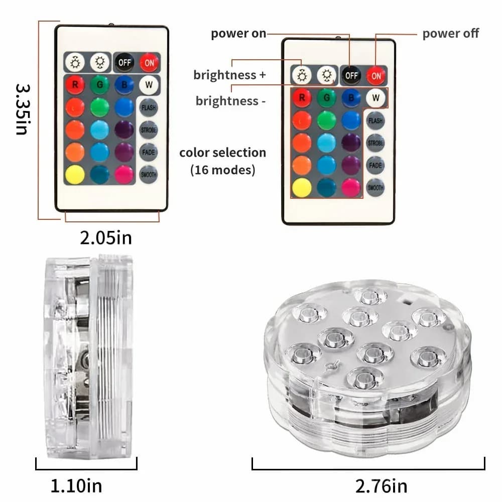Submersible LED Pool Light with RF Remote Control - View 11