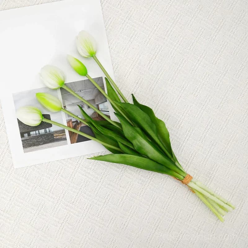 10-Piece UV Resistant Waterproof Faux Tulip Bouquet – Artificial Flowers for Indoor/Outdoor Decor - View 27