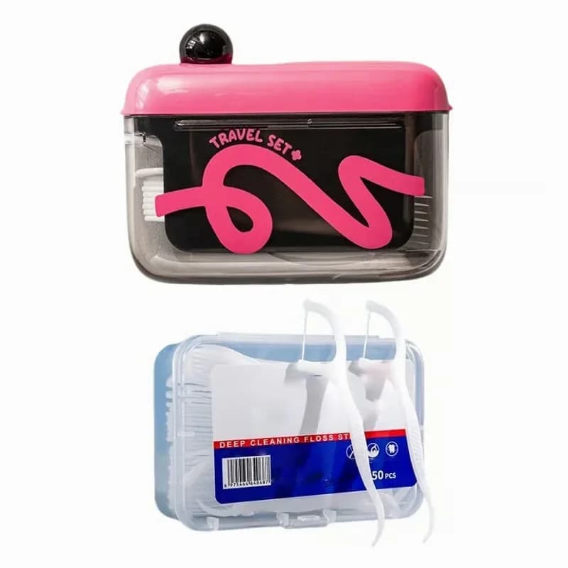 Automatic Pop-Up Dental Floss Dispenser Box, Pink - View 4
