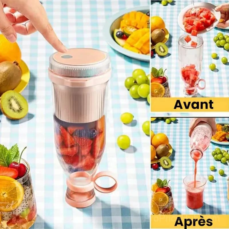 Portable Juicer Blender for Fresh Juice, Rose - View 3