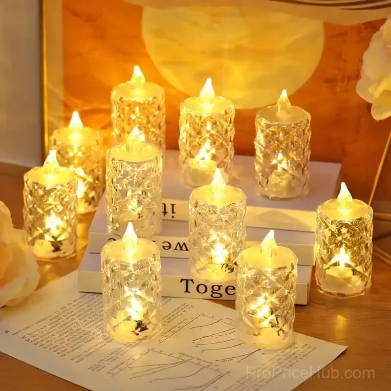 Small Plastic Flameless Candle Lights, 3-Pack - View 2