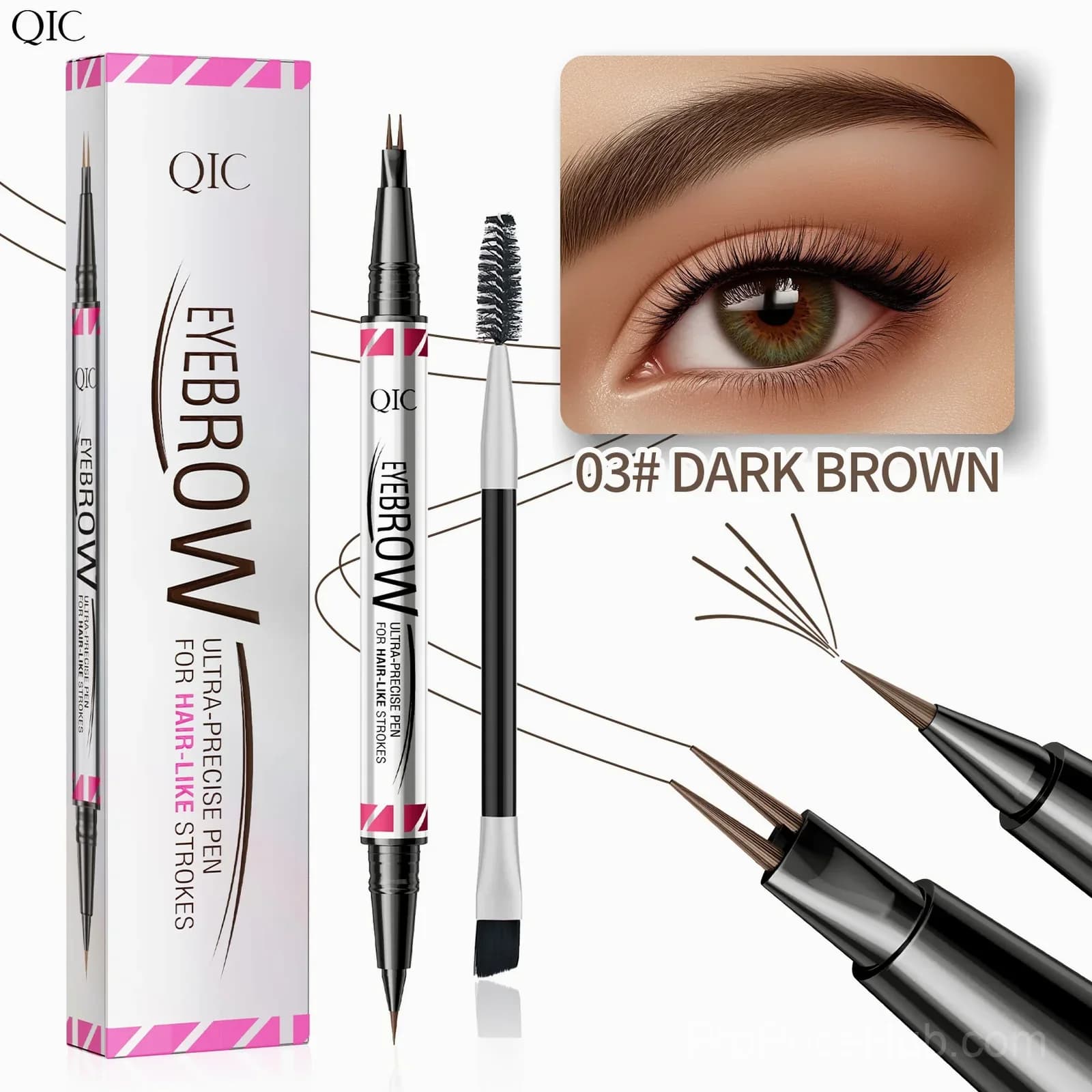 3D Waterproof Microblading Eyebrow Pen, Light Brown-Blond - View 10