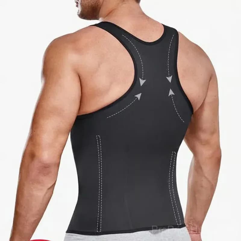 Men's Zipper Waist Trainer Trimmer Vest, Size S - View 9