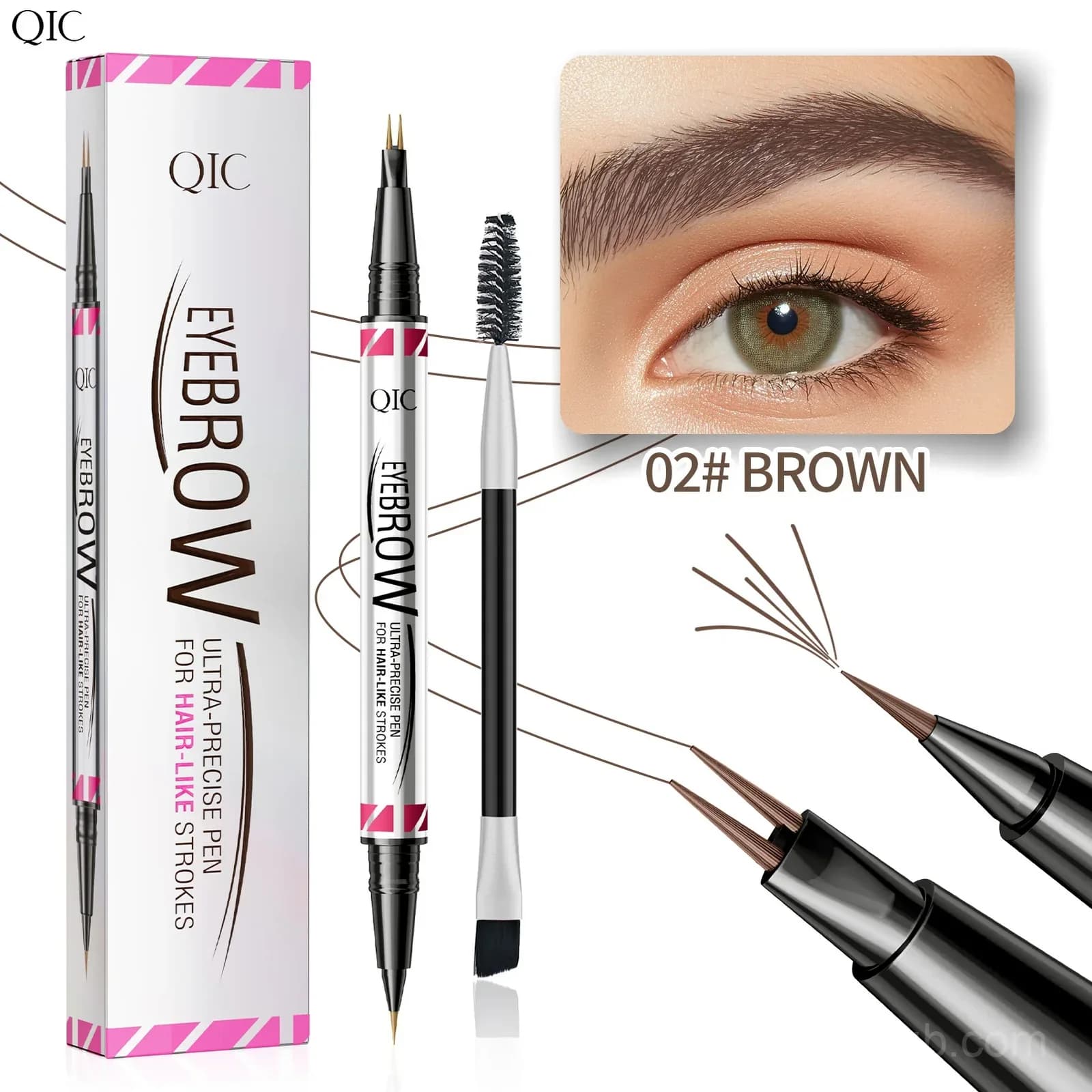 3D Waterproof Microblading Eyebrow Pen, Light Brown-Blond - View 9