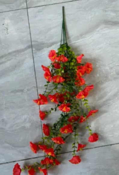 UV Resistant Artificial Morning Glory Hanging Vine, Purple & Red - View 17
