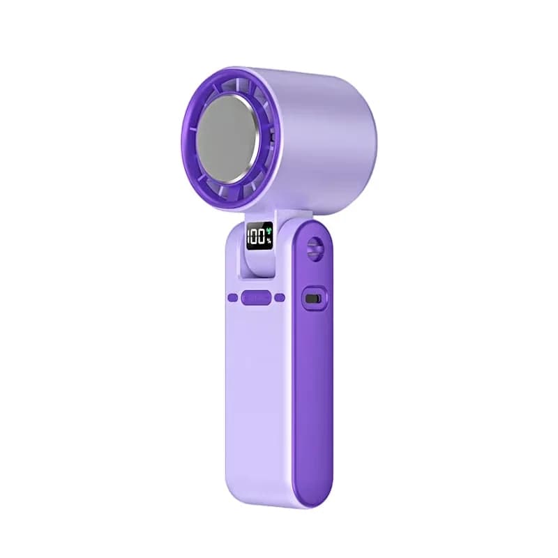 Handheld Semiconductor Cooling Fan, Grey/Purple - View 5