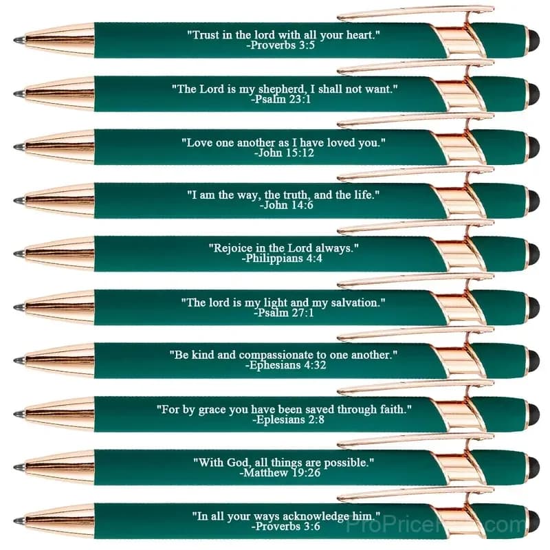Bible Verse Ballpoint Pen Set, Rose Gold, 10 Pieces - View 7