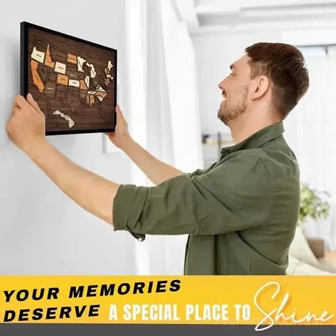 Wooden USA Travel Map Puzzle - Track Your Journey & Memories - View 6