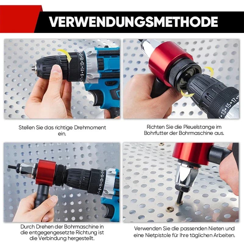 M3-M8 Electric Rivet Gun Adapter Set - View 6
