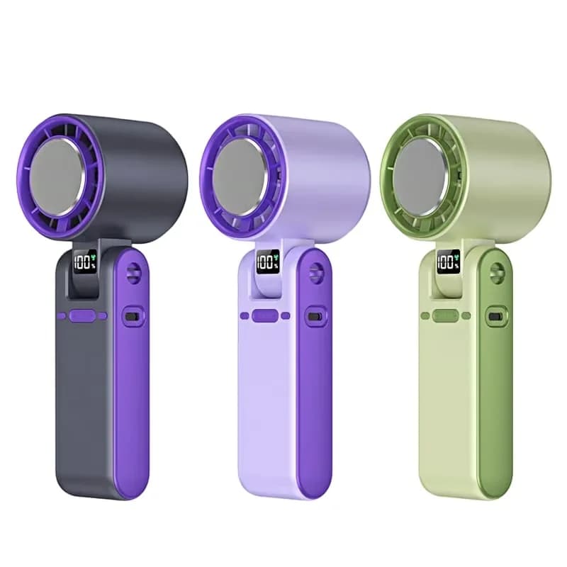 Handheld Semiconductor Cooling Fan, Grey/Purple - View 7