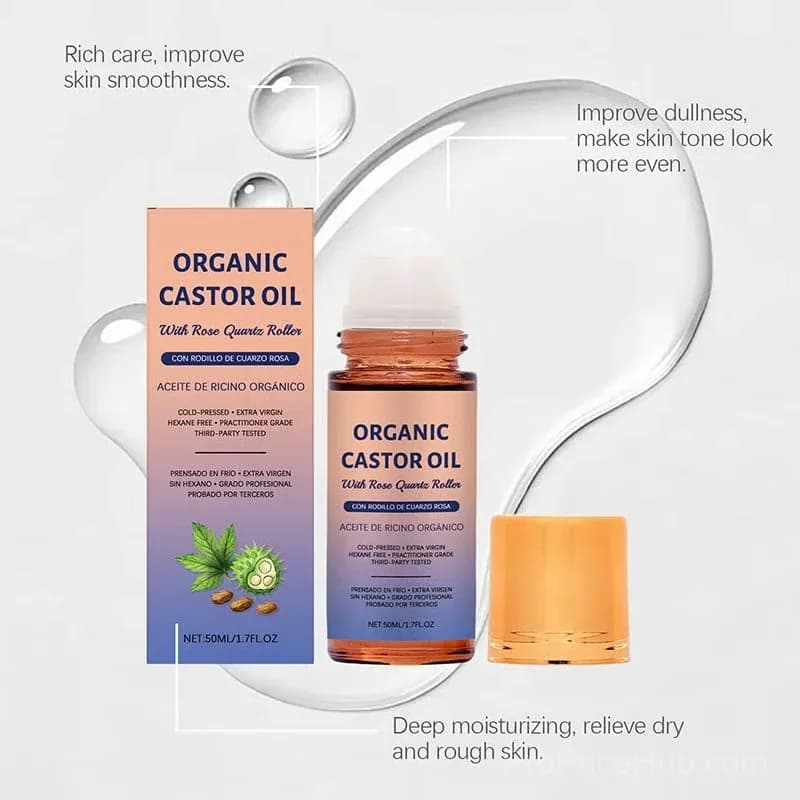Organic Golden Castor Oil Roll-On with Rose Quartz, 1 Pc - View 5