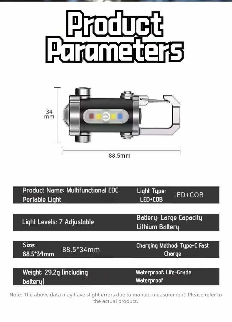Rechargeable Mini Keychain Flashlight, 800 Lumens, 6 Modes - View 10