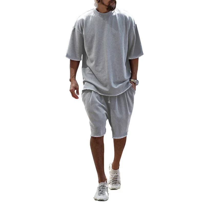 Men's Casual Loose Fit Solid Sports Set - M to 8XL - View 20