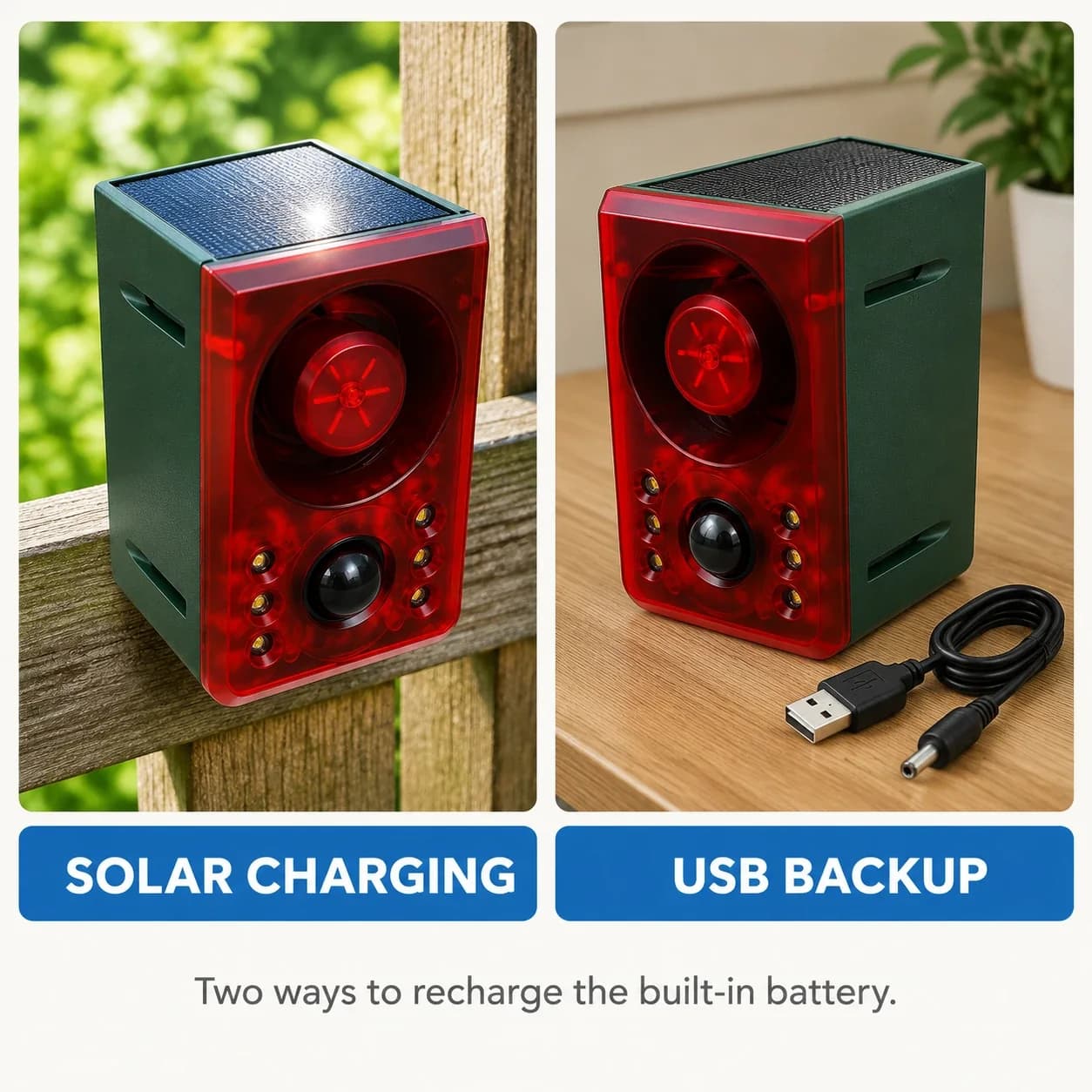 Powered by Daylight. Backed Up by USB.