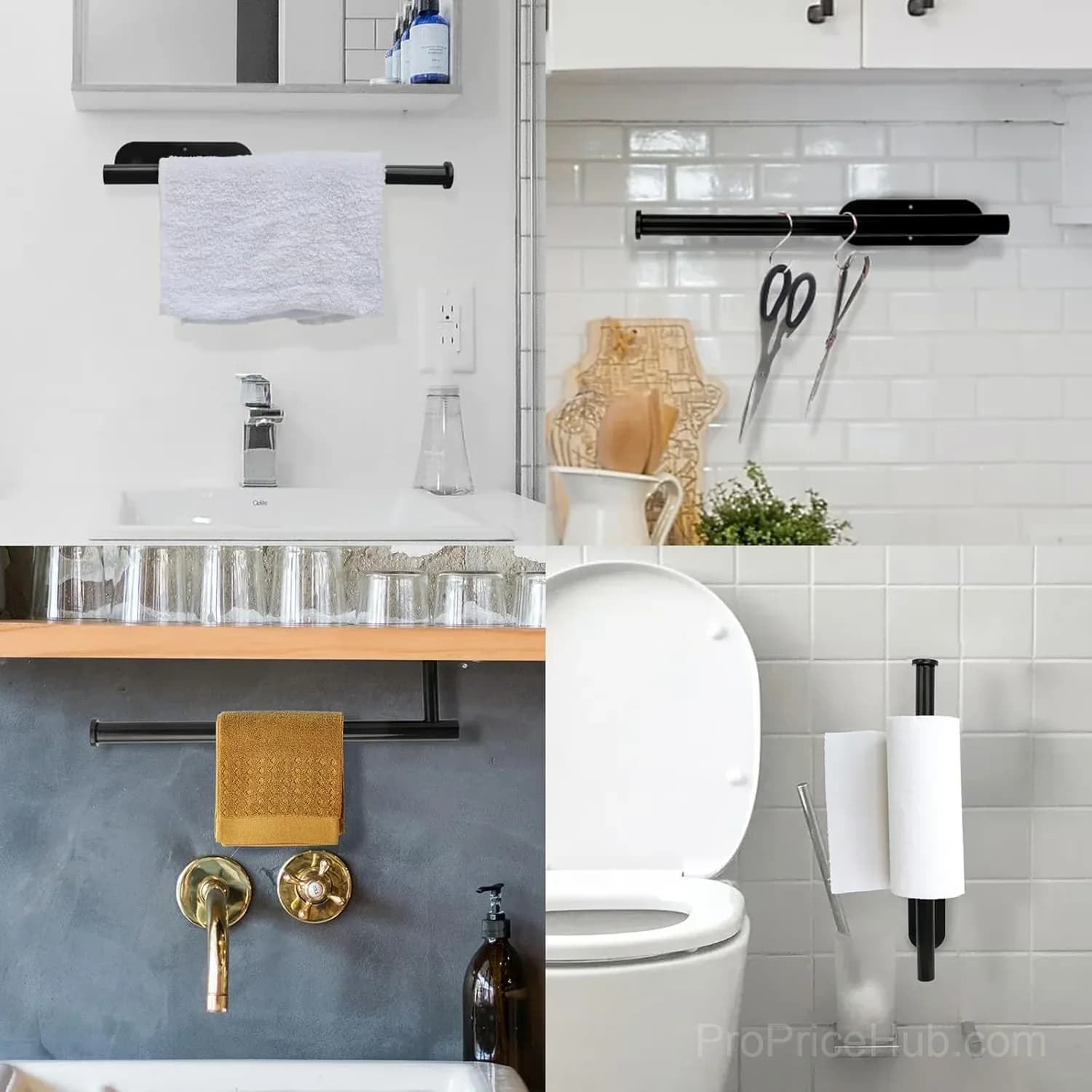 Black Under-Cabinet Paper Towel Holder for Kitchen - View 5