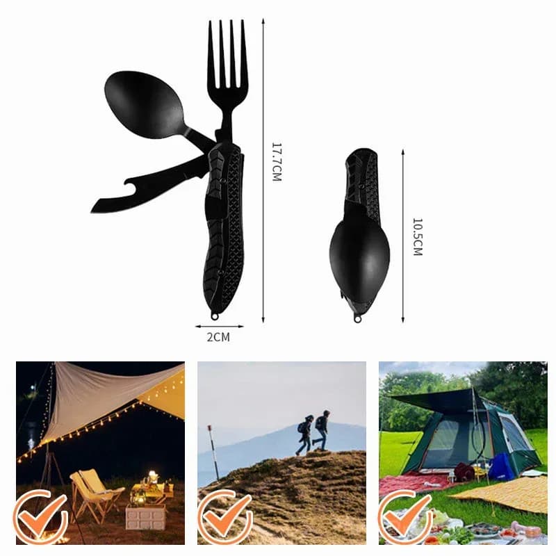 4-in-1 Outdoor Folding Multifunctional Tableware Set - View 7
