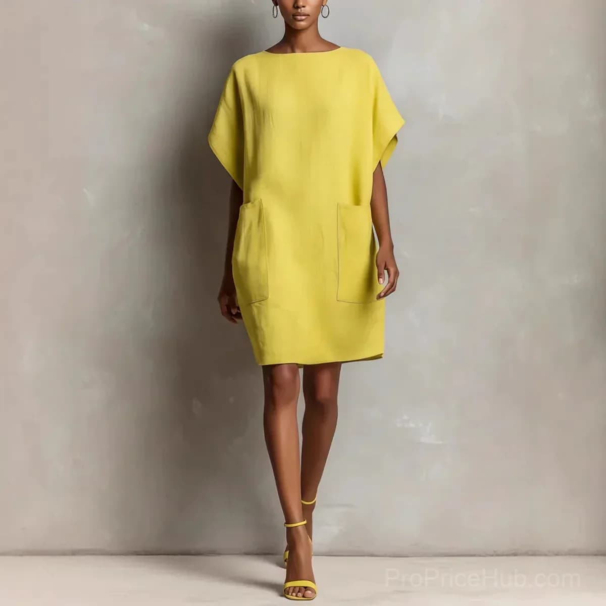 Linen-Blend Shift Dress - View 2