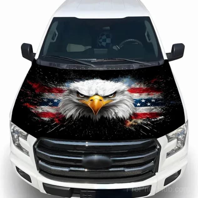 Patriotic American Flag Car Hood Cover - View 14