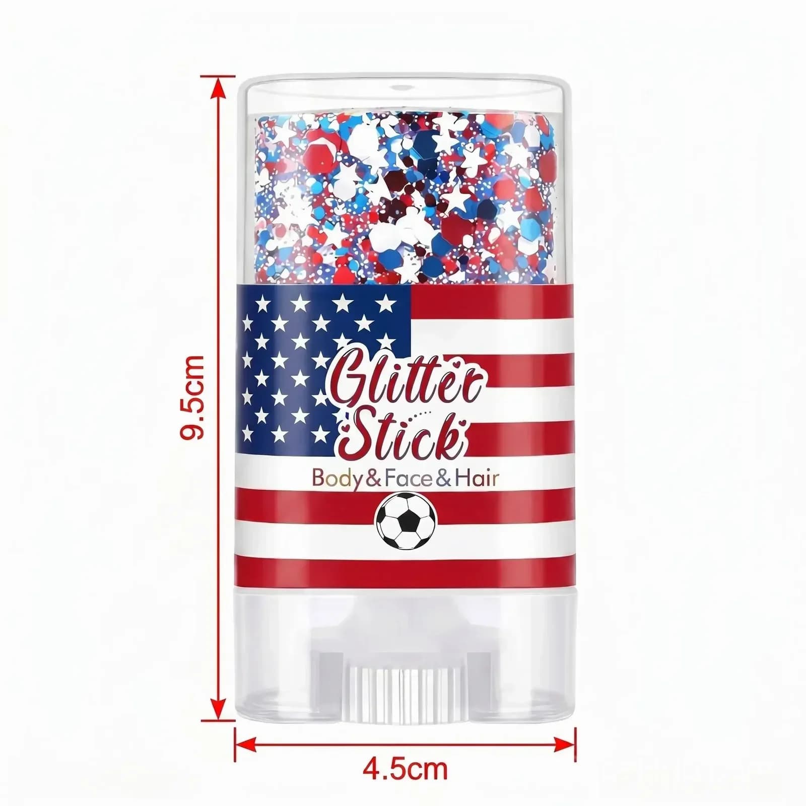 4th of July Glitter Stick - Red White Blue Body Hair Sparkle - View 8