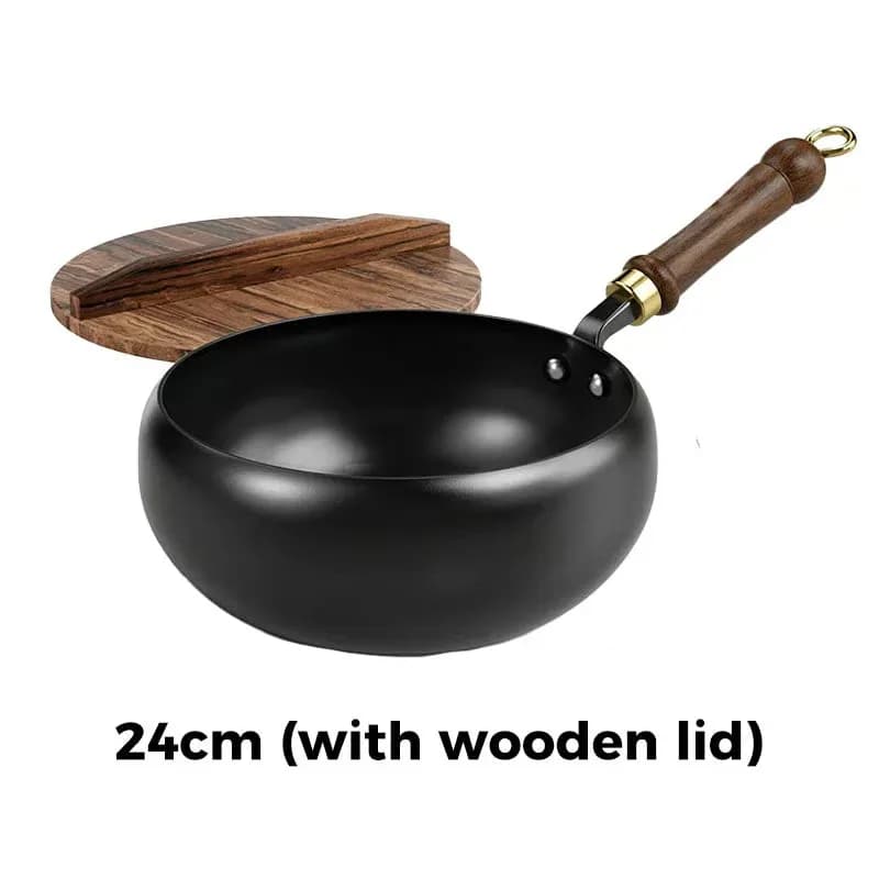 Uncoated Thick Iron Pot with Glass Lid, 24cm - View 11