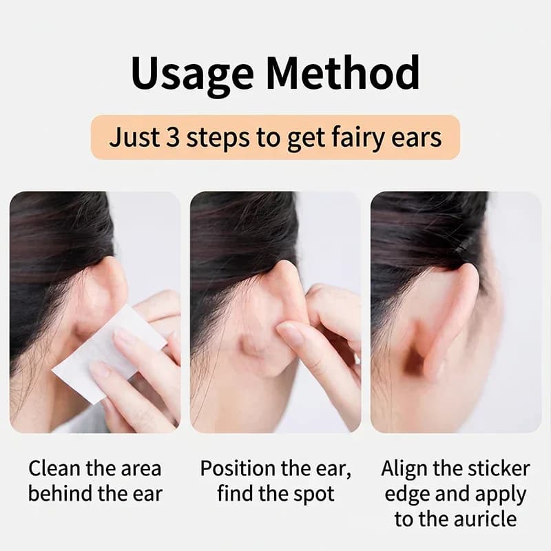 4D Shaped Non-Slip Elf Ear Support Stickers - View 3