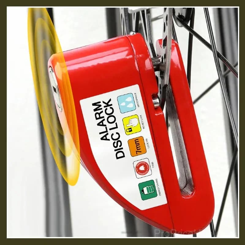 Motorcycle & Bicycle Disc Brake Lock with Alarm, Black - View 4