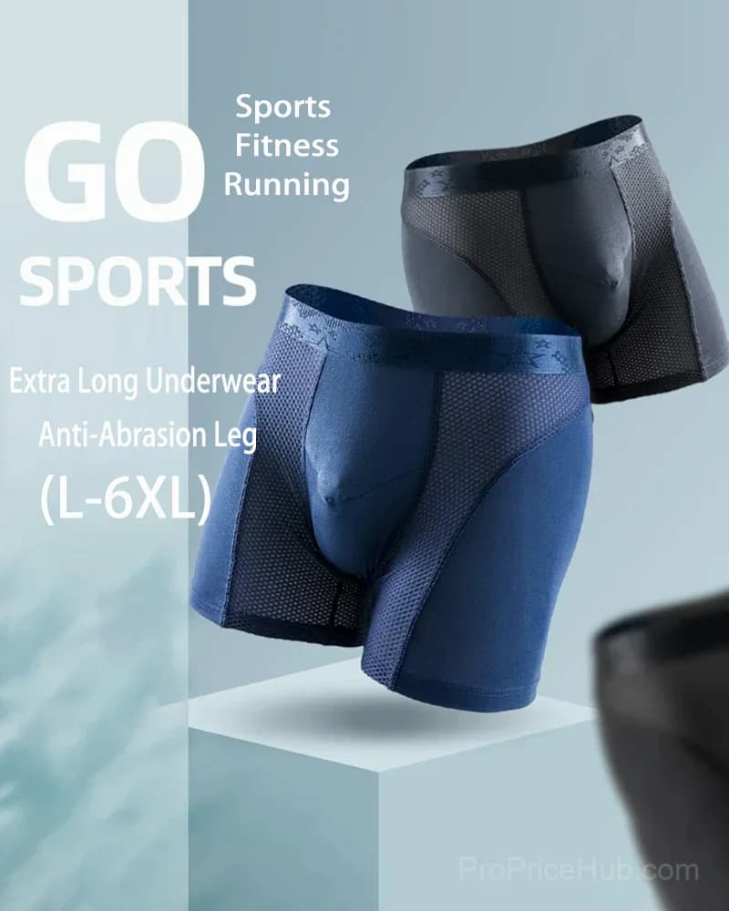 Men's Big & Tall Anti-Wear Long Leg Boxer Briefs (L-6XL) - View 2