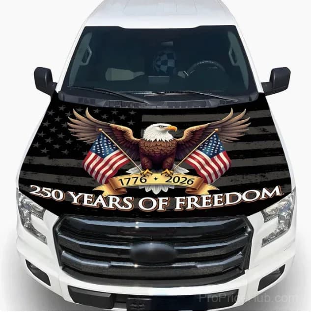 Patriotic American Flag Car Hood Cover - View 15