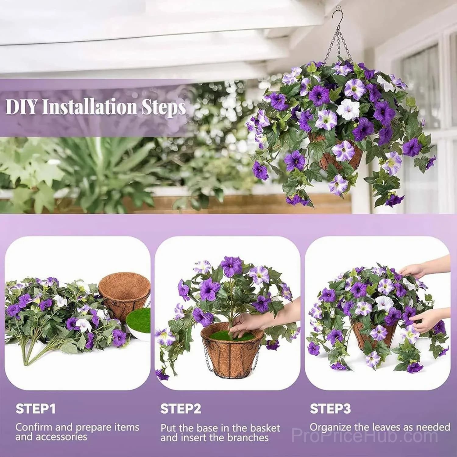 Artificial Fake Petunia Flowers for Outdoor Decoration (2 Pack) - View 4