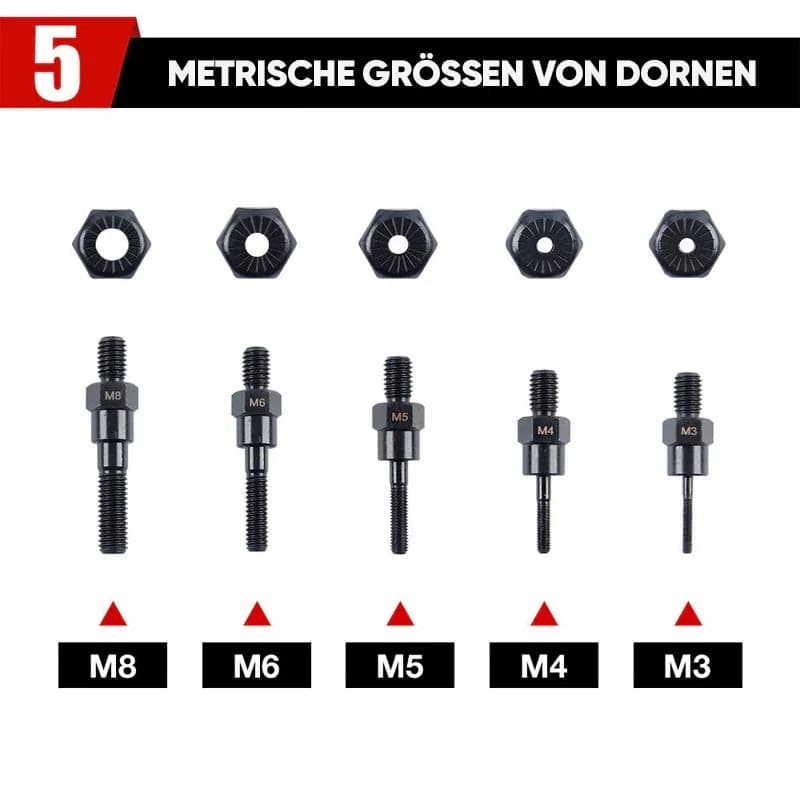 M3-M8 Electric Rivet Gun Adapter Set - View 4