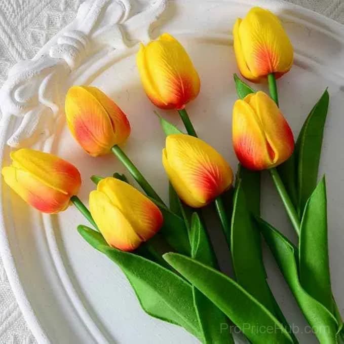 10-Piece UV Resistant Waterproof Faux Tulip Bouquet – Artificial Flowers for Indoor/Outdoor Decor - View 9