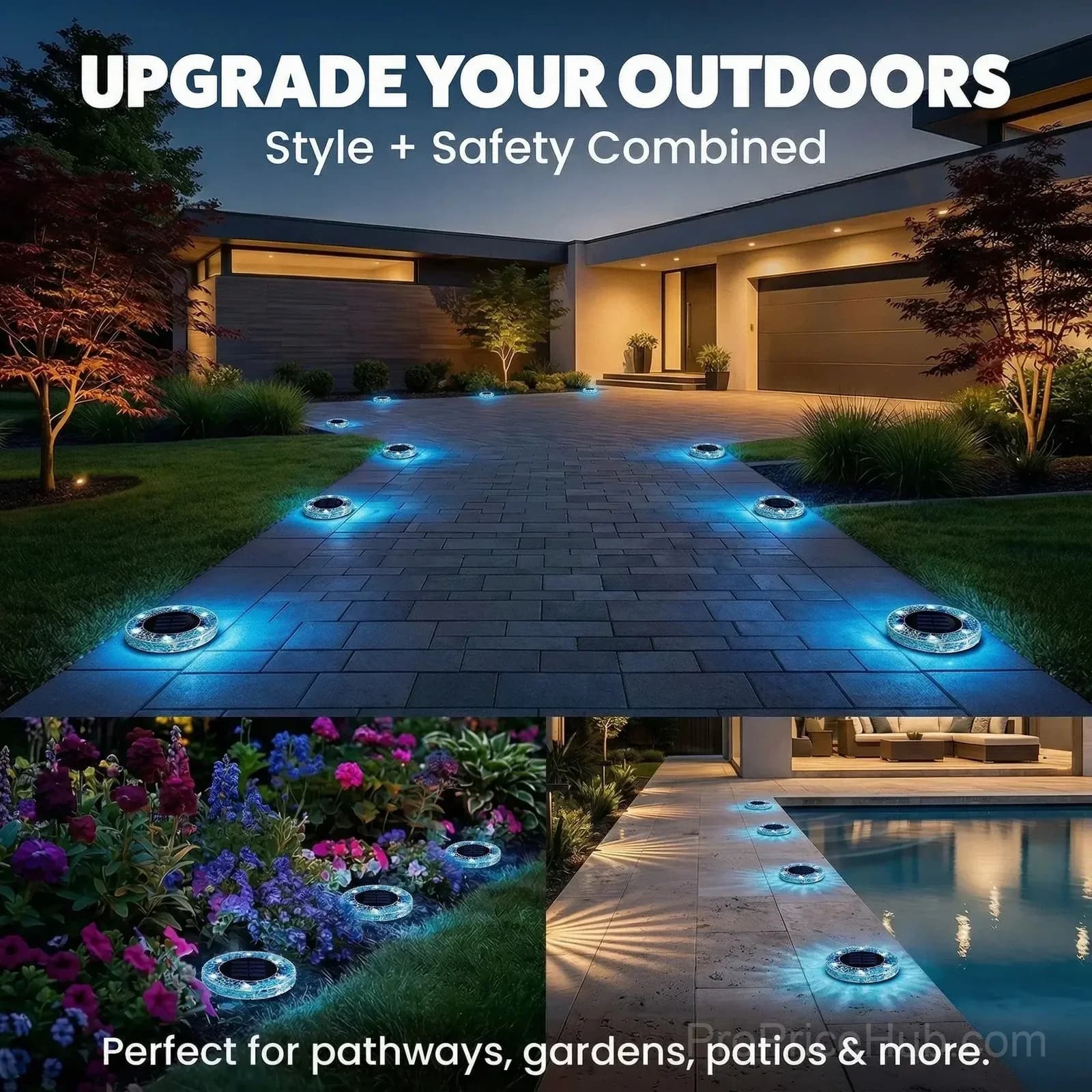 Solar Mosaic Disk Garden Lights - View 6