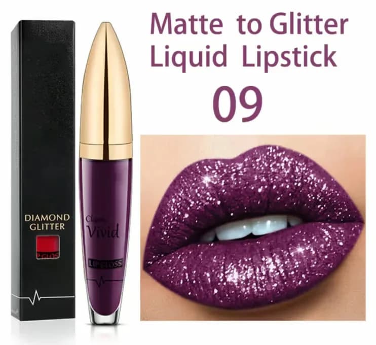 Diamond Lip Gloss Matte to Glitter Liquid Lipstick Waterproof 01 - View 12