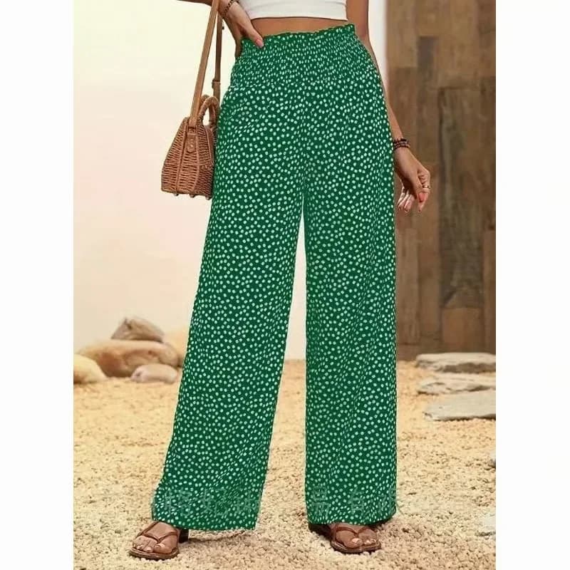 Women's Smocked High Waist Wide Leg Pants - Black, S - View 11