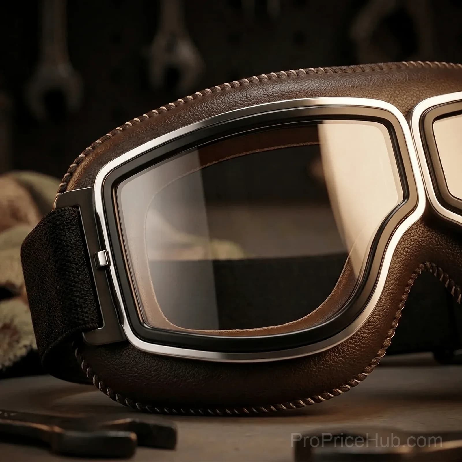 OTG Vintage Motorcycle Goggles, Fits Over Glasses - View 5