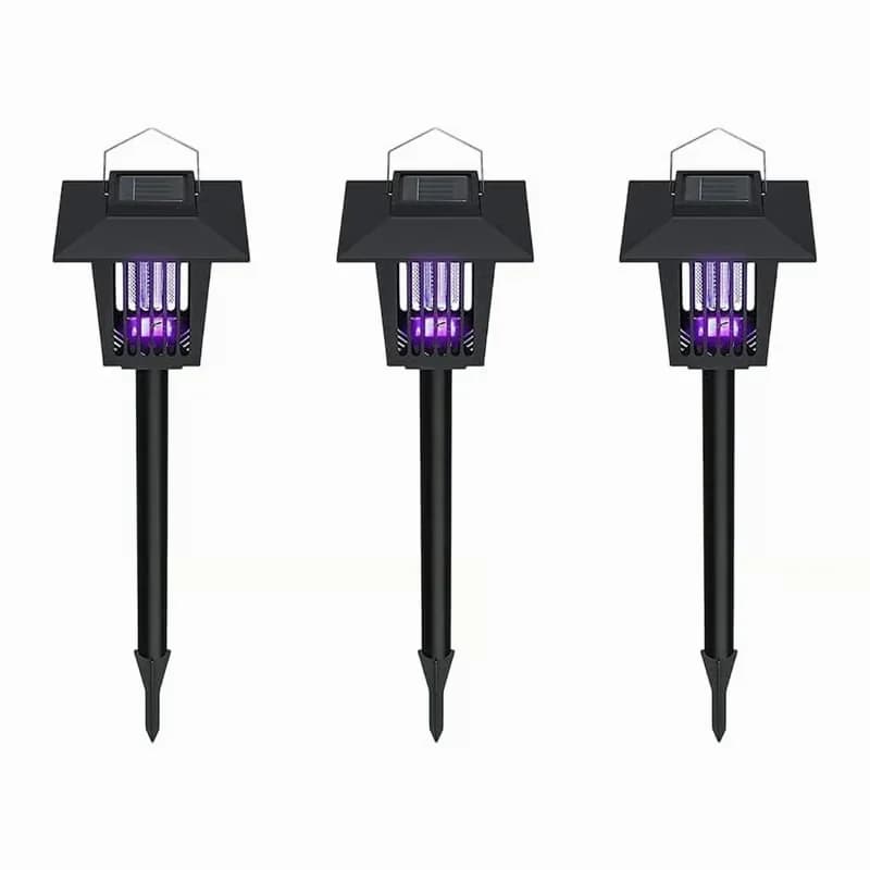 Solar Flickering Flame Mosquito Zapper Garden Stake Light, Black - View 4